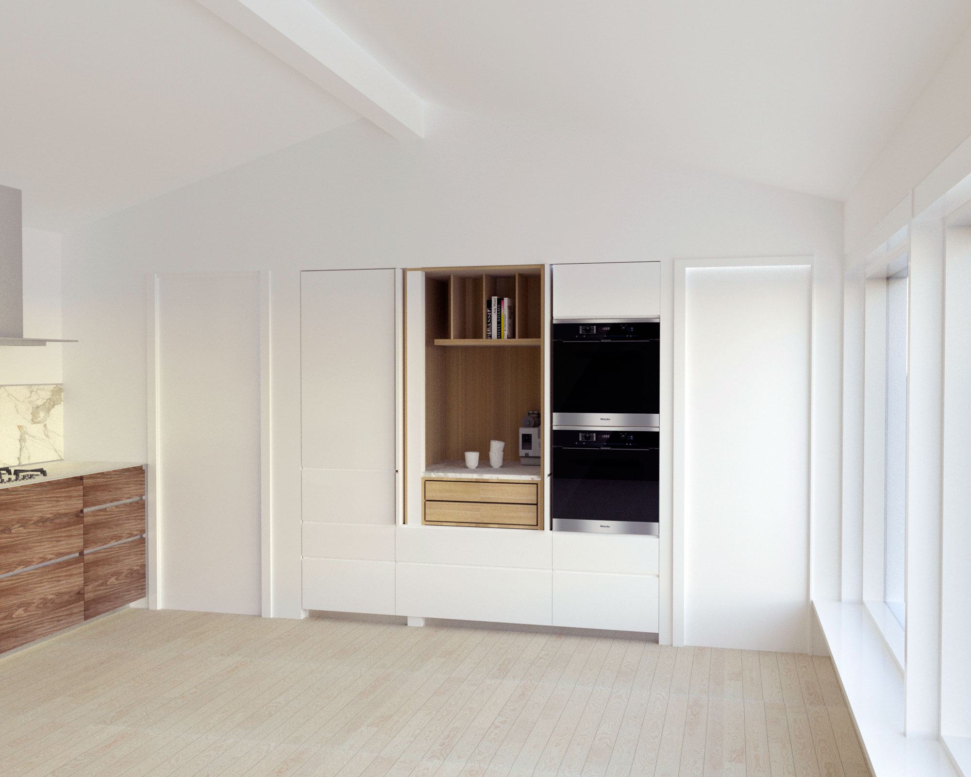 3D illustration af køkken